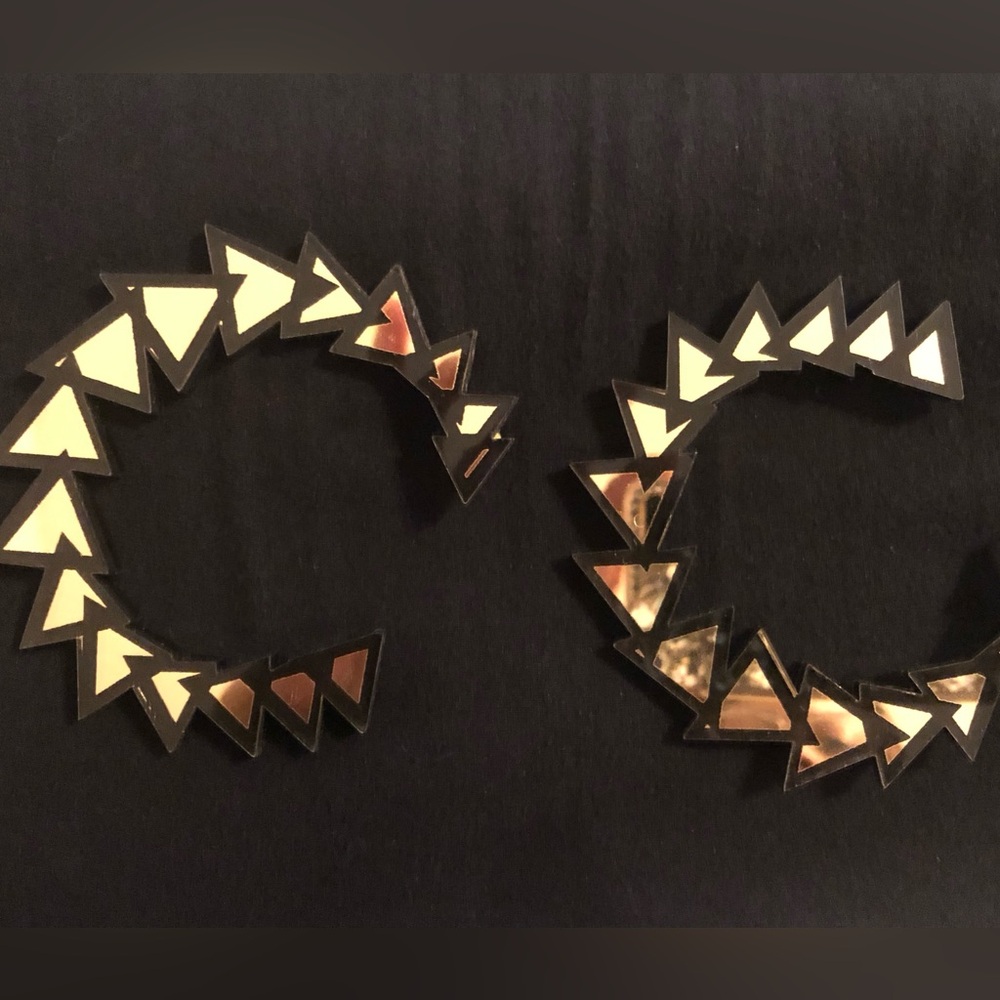 Melody EHSANI Super Nova Gold and Black Hoop Earrings